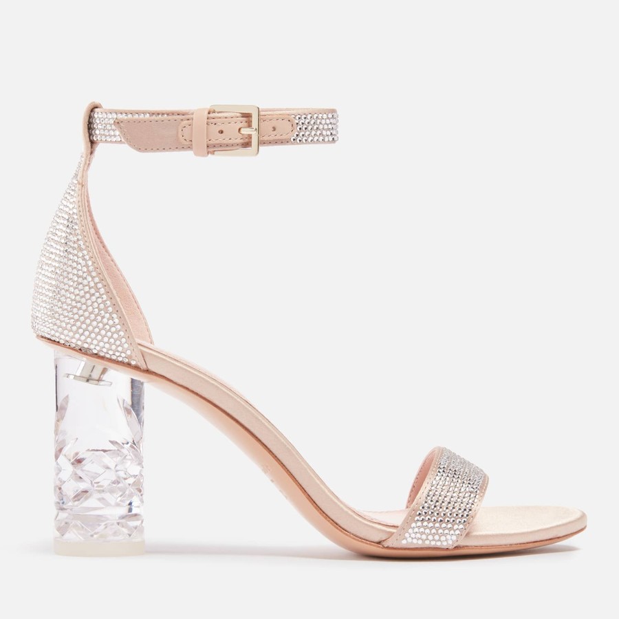 Schuhwerk Kate Spade New York Sandalen | Kate Spade New York Alora Pave Verzierte Satin-Sandalen Fur Damen