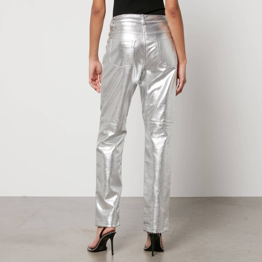 Wehe Jakke Hosen Und Leggings | Jakke Cindy Metallic-Hose Aus Kunstleder Mit Geradem Bein