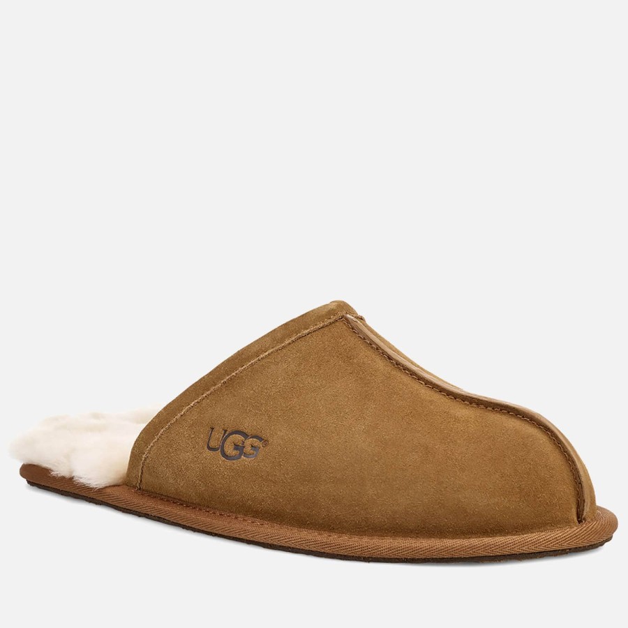 Schuhwerk UGG Hausschuhe | Ugg Herren Scuff Wildleder Schaffell Hausschuhe Kastanie Braunen