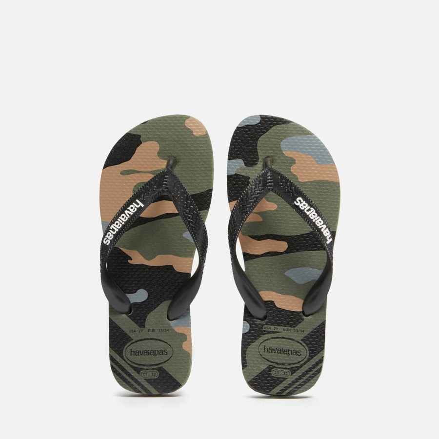 Kind & Baby Havaianas Schuhwerk | Havaianas Jungen Camo Flip Flops Grun