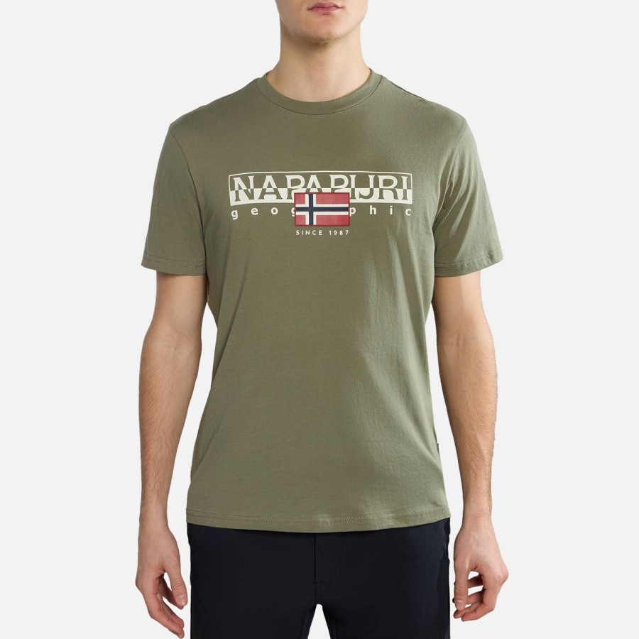 Manner Napapijri T-Shirts | Napapijri Aylmer Logo Baumwoll-T-Shirt