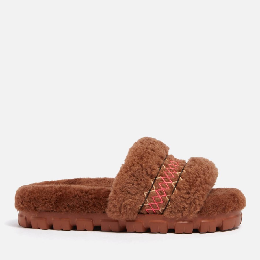 Schuhwerk UGG Hausschuhe | Ugg Damen Cozetta Braid Bestickte Wollhausschuhe