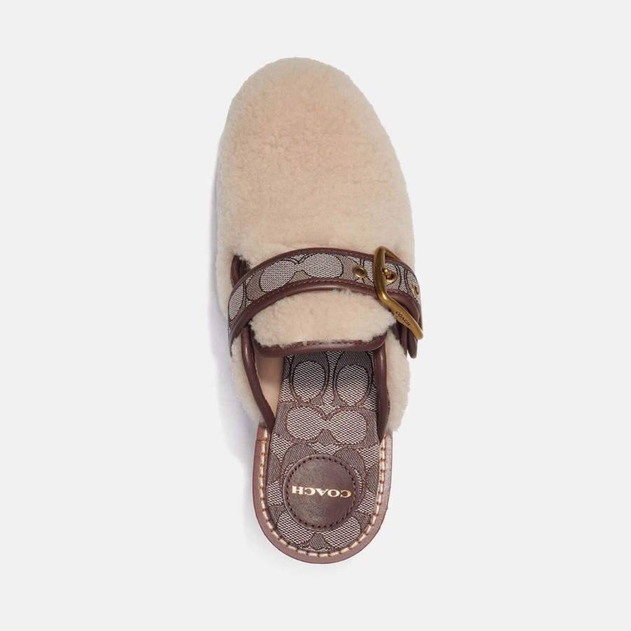 Schuhwerk Trainer Verstopfungen | Coach Dylan Clogs Aus Lammfell, Jacquard Und Leder