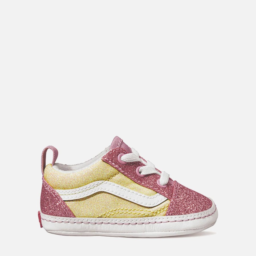 Kind & Baby Vans Baby (0-2 Jahre) | Vans Old Skool Crib Glitzernde Kunstleder-Sneaker Fur Babys