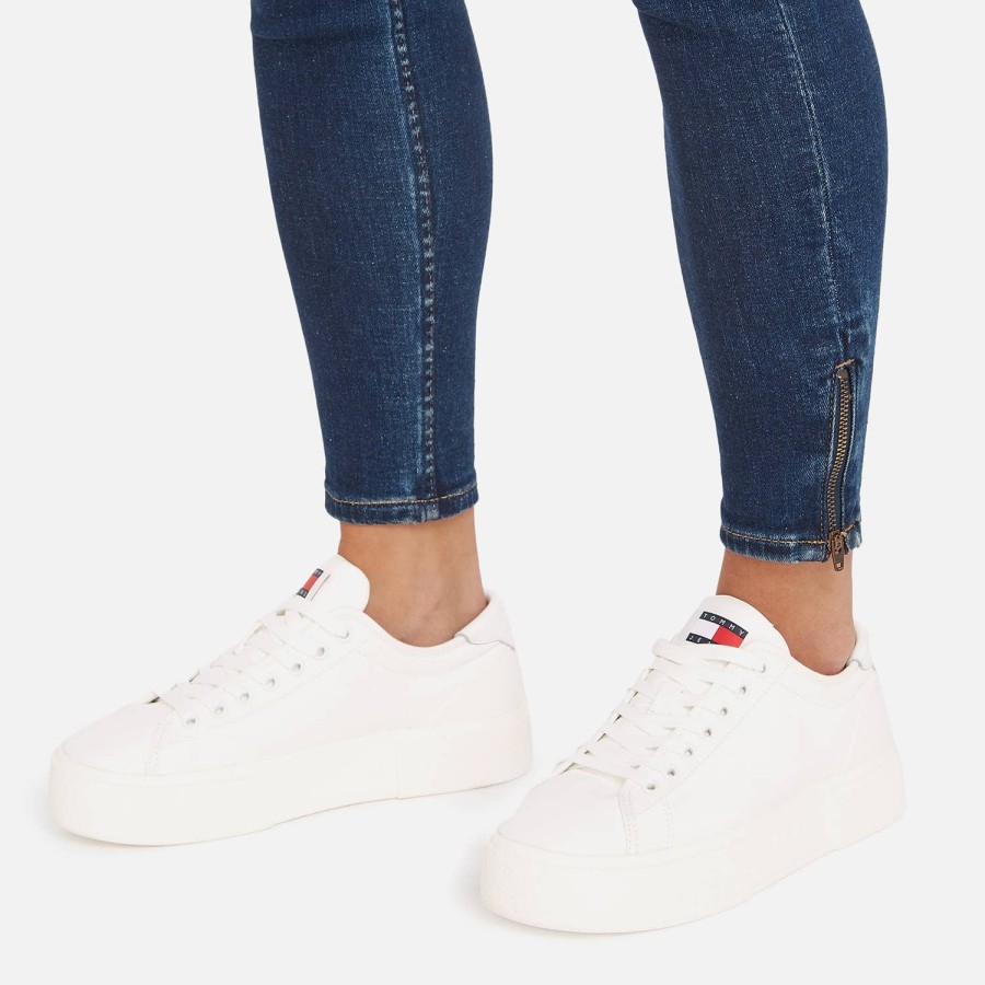 Schuhwerk Tommy Jeans Sportschuhe | Tommy Jeans Cupsole-Sneaker Aus Kunstleder Fur Damen