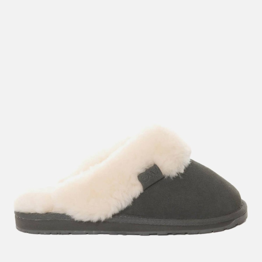 Schuhwerk WWU Australien Hausschuhe | Emu Australia Jolie-Hausschuhe Fur Damen Holzkohle