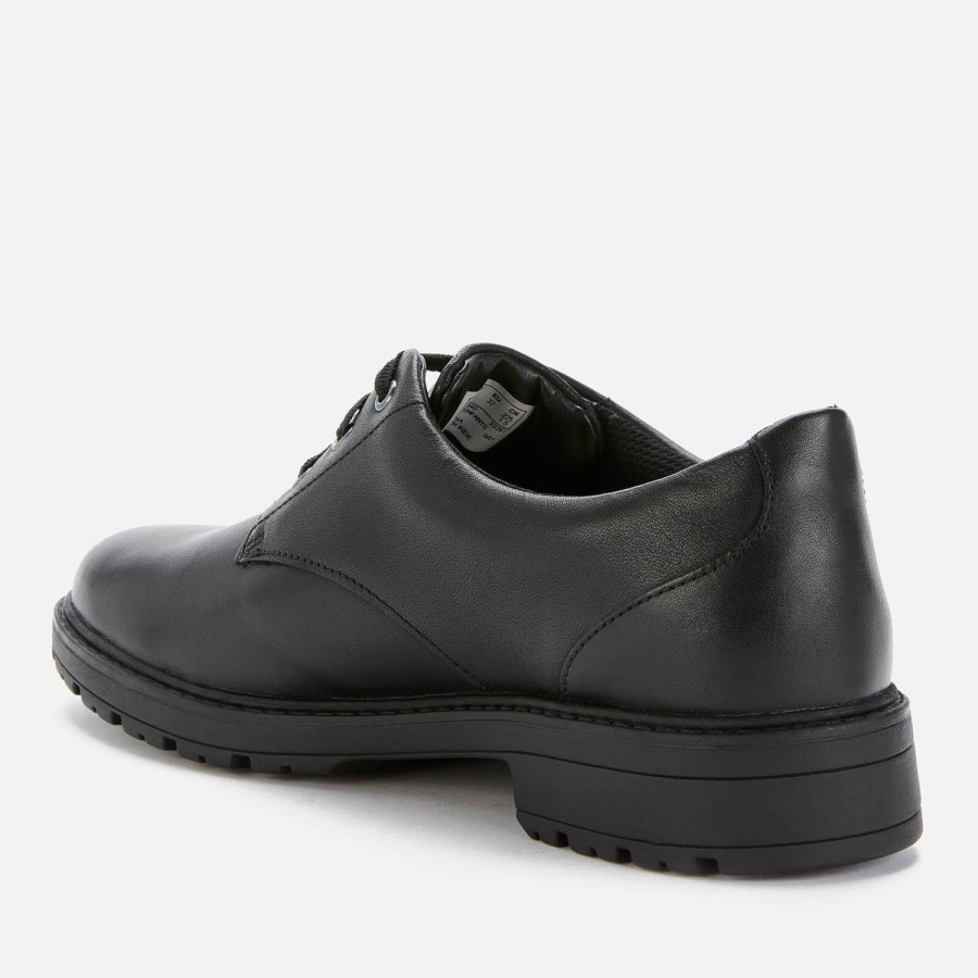 Kind & Baby Clarks Schuhwerk | Clarks Dempster Lace Jugendschulschuhe Schwarzes Leder