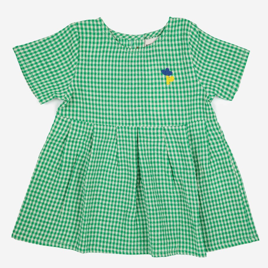 Kind & Baby Bobo Choses Kleider Und Overalls | Bobo Wahlt Das Gingham-Kleid Aus Bio-Baumwolle Fur Babys