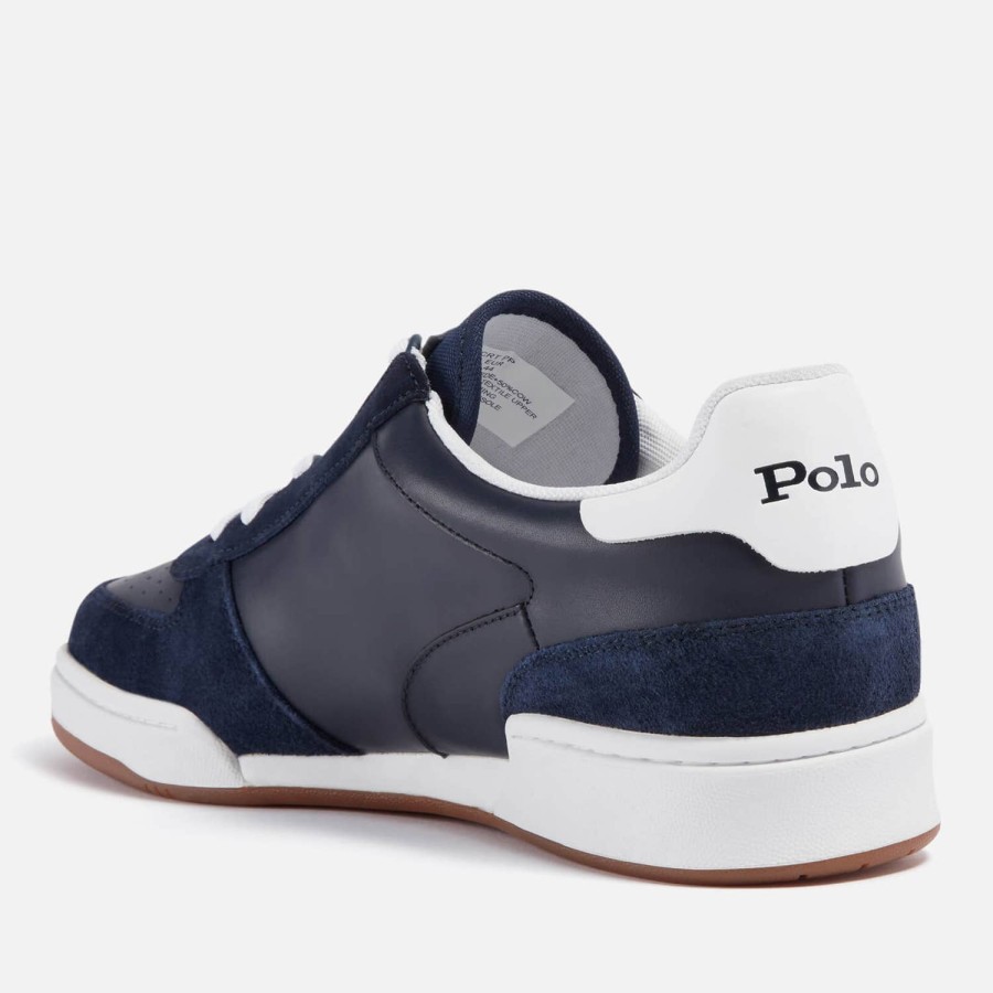 Schuhwerk Polo Ralph Lauren Sportschuhe | Polo Ralph Lauren Herren Polo Court Leder/Wildleder-Trainer Newport Navy/Rl2000 Rot