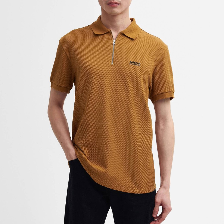 Manner Barbour International Polo-Shirts | Barbour International Albury Texture Baumwoll-Poloshirt