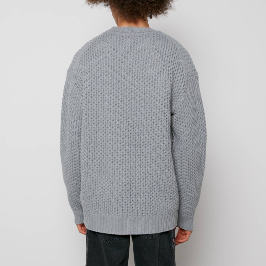 Manner HUGO Strickwaren | Hugo Stackar Pullover Aus Wollmischung Mit Zopfmuster