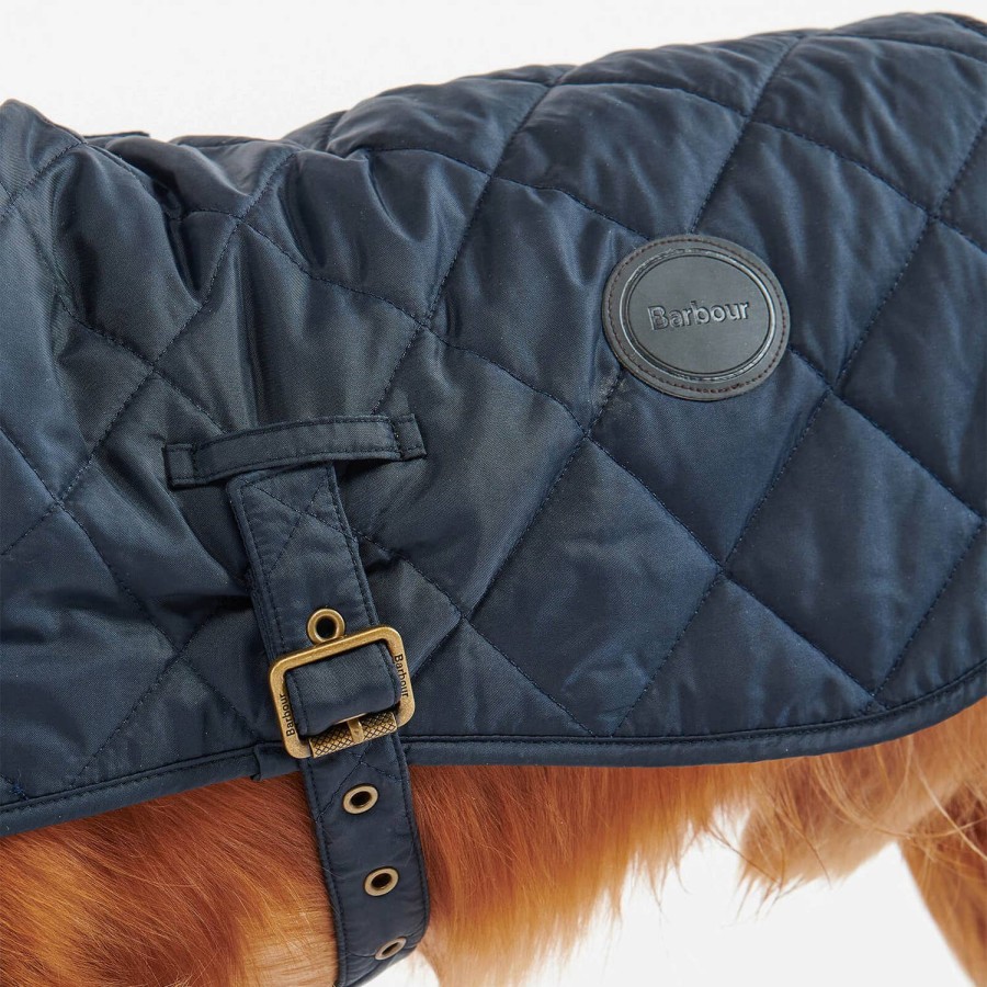 Wehe Barbour Haustierzubehor | Kausaler Gesteppter Hundemantel Von Barbour Marine