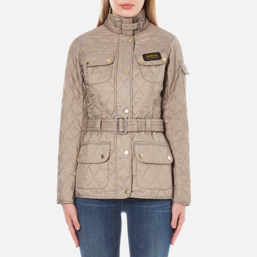 Wehe Barbour International Jacken | Barbour International Damen Steppjacke Taupe Pearl Bitte Auswahlen