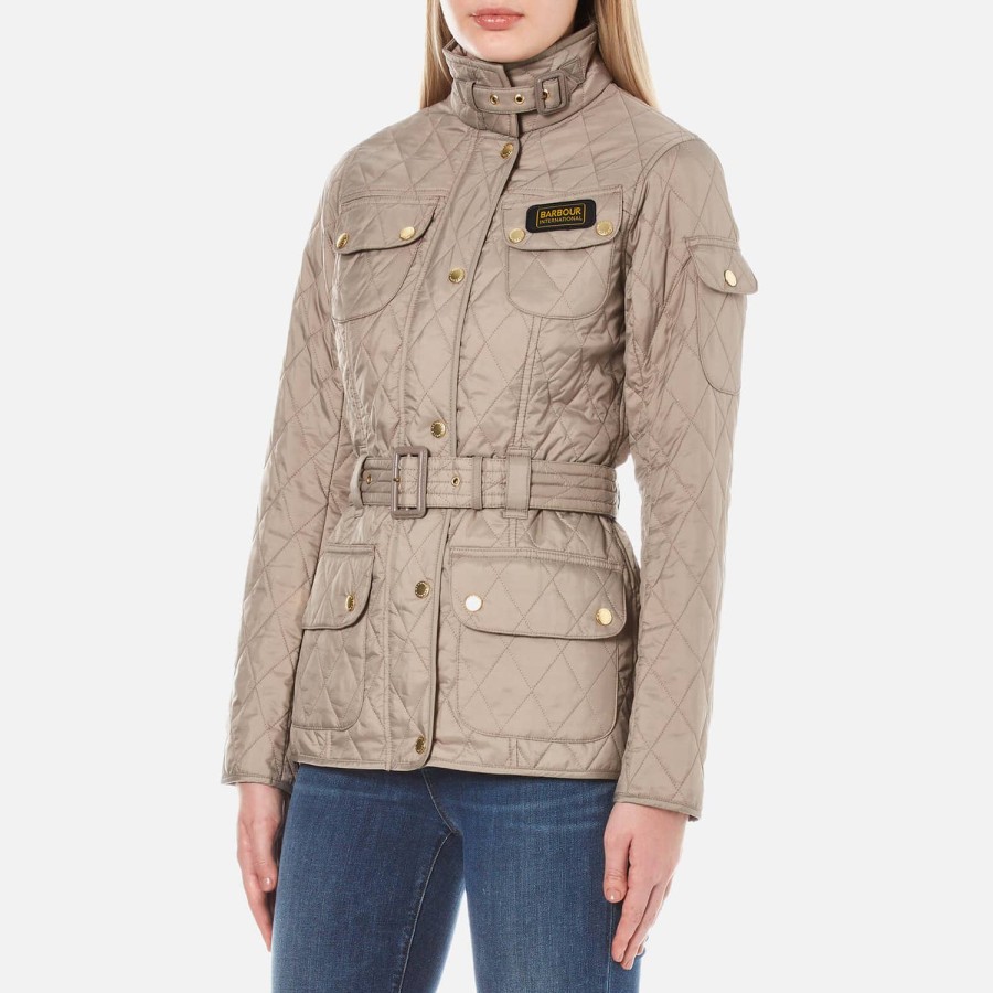 Wehe Barbour International Jacken | Barbour International Damen Steppjacke Taupe Pearl Bitte Auswahlen