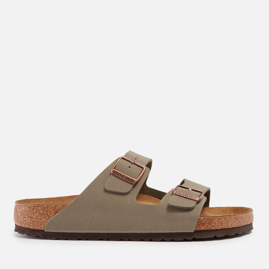 Schuhwerk Birkenstock Sandalen | Birkenstock Arizona Birko-Flor Nubuk-Sandalen Stein