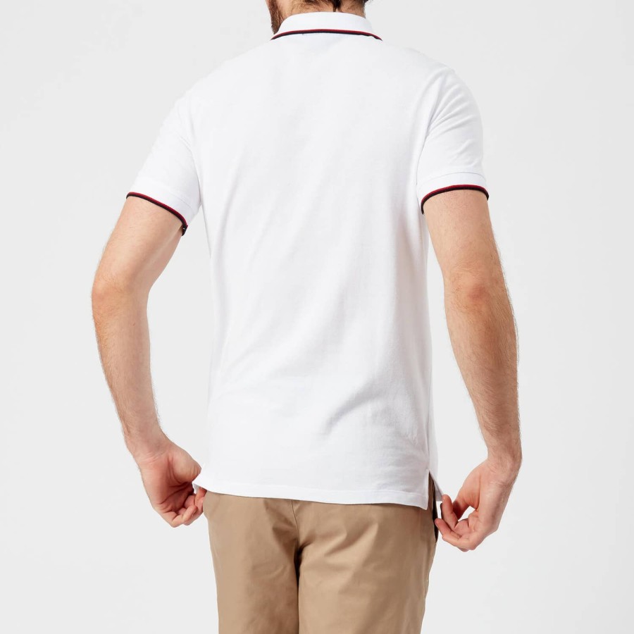 Manner Armani Exchange Polo-Shirts | Armani Exchange Herren-Poloshirt Mit Streifen Weis