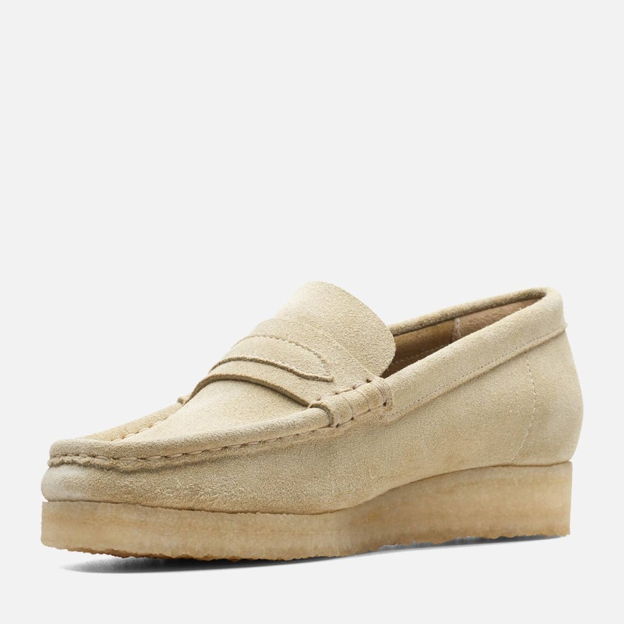 Schuhwerk Clarks-Originale Slipper | Clarks Originals Wallabee-Slipper Aus Wildleder Fur Damen