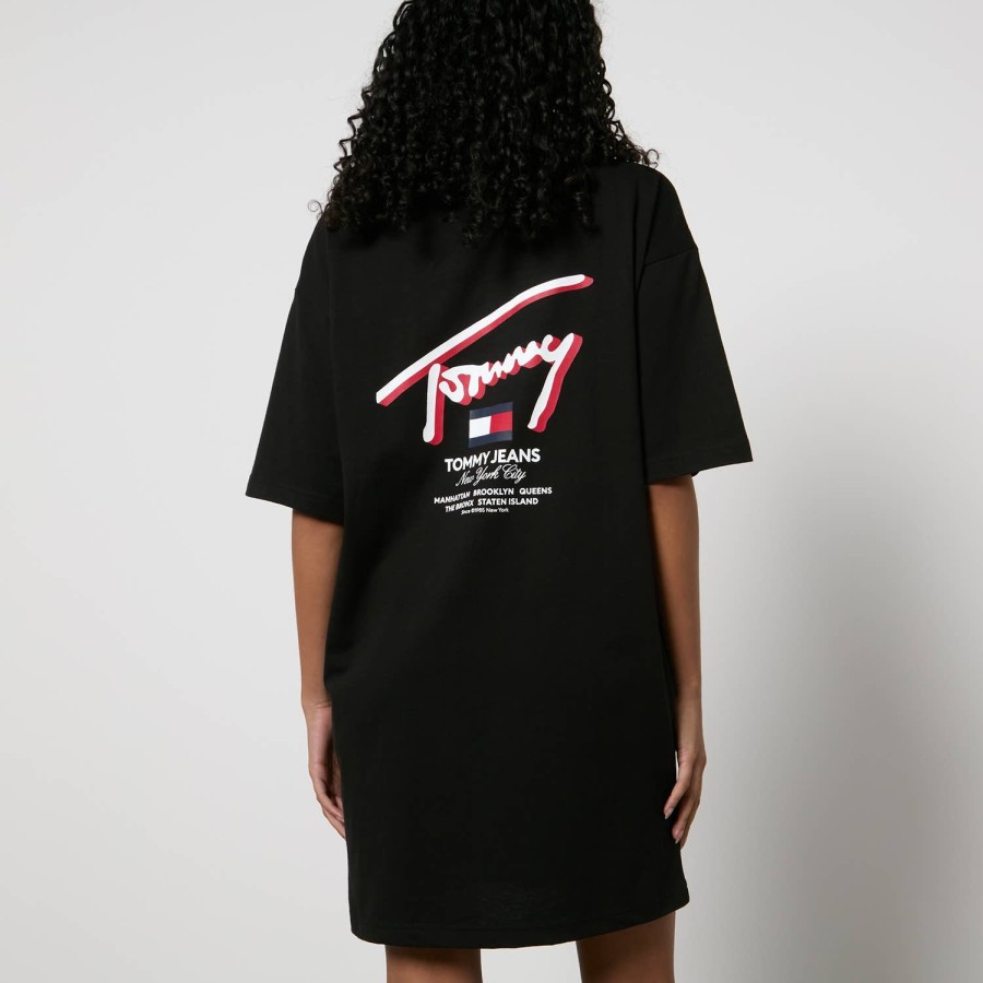 Wehe Tommy Jeans Loungewear | Tommy Jeans Street Signature T-Shirt-Kleid Aus Baumwoll-Jersey