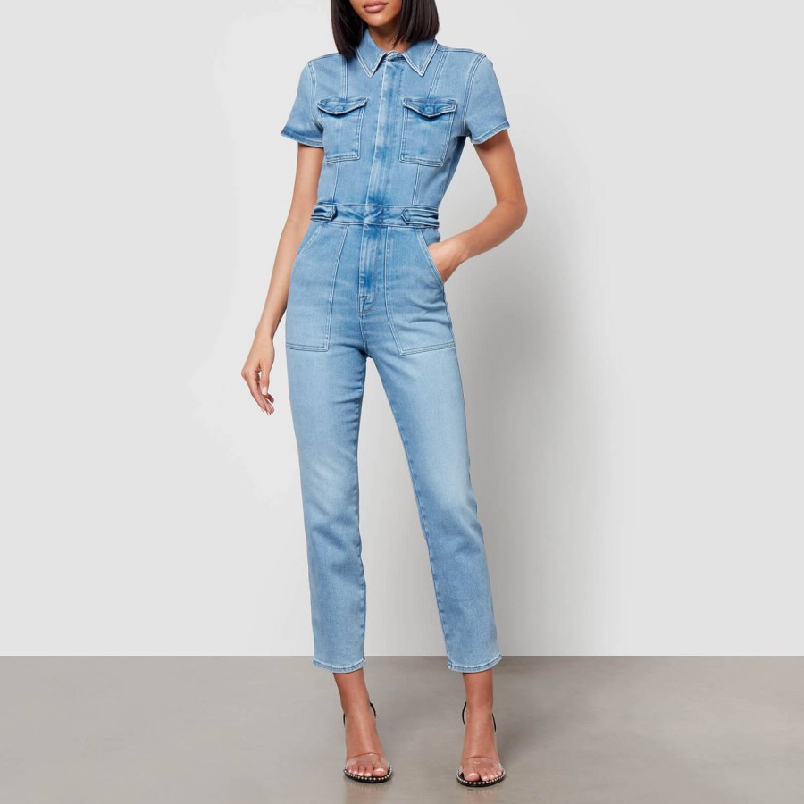 Wehe Guter Amerikaner Kleidung | Good American Fit For Success Stretch-Denim-Overall