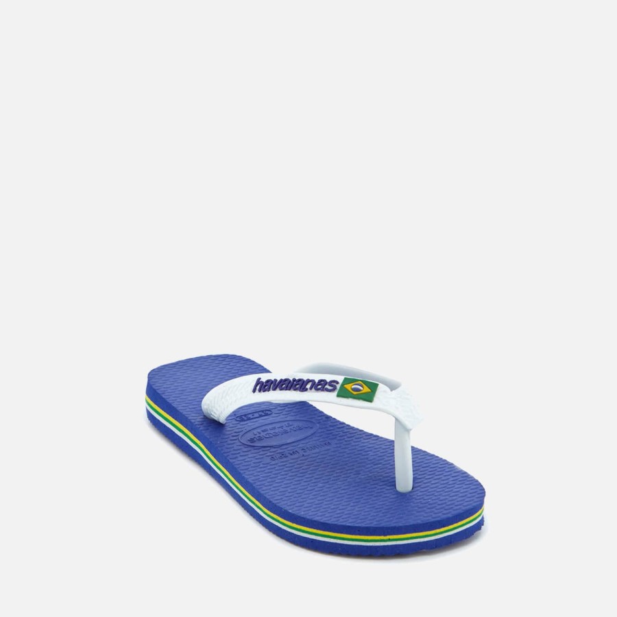 Kind & Baby Havaianas Schuhwerk | Havaianas Kids' Brasil Logo Flip-Flops Marine Blau