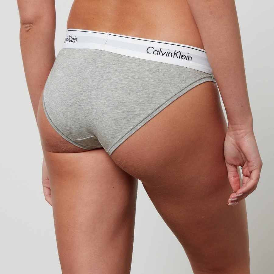 Wehe Calvin Klein Unterwasche Und Nachtwasche | Calvin Klein Damen-Bikini-Slip Aus Moderner Baumwolle Grau Meliert