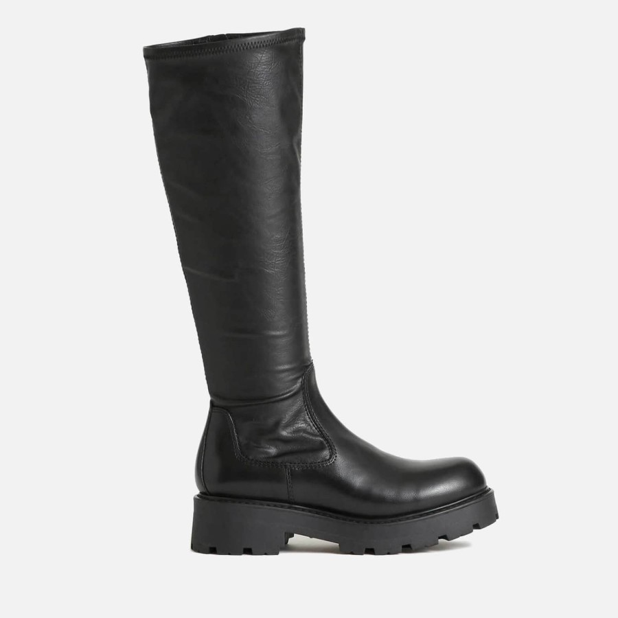 Schuhwerk Vagabund Stiefel | Vagabond Damen Cosmo 2.0 Kniehohe Lederstiefel Schwarz