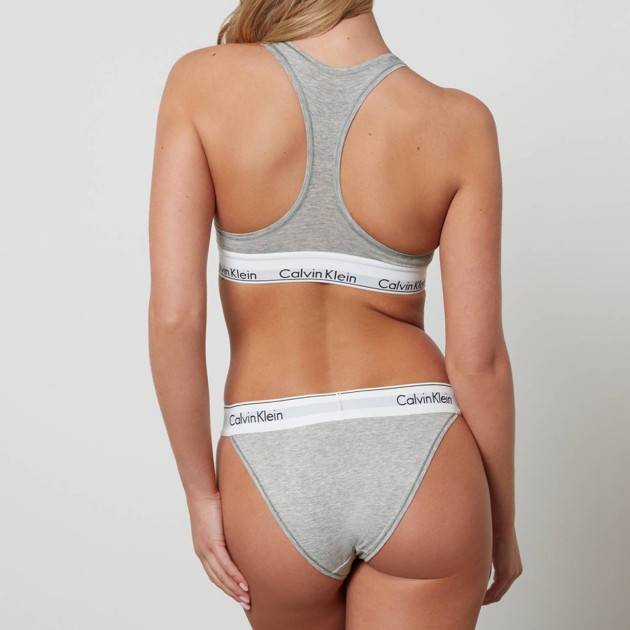 Wehe Calvin Klein Unterwasche Und Nachtwasche | Calvin Klein Damen-Bralette Aus Moderner Baumwolle Grau Meliert