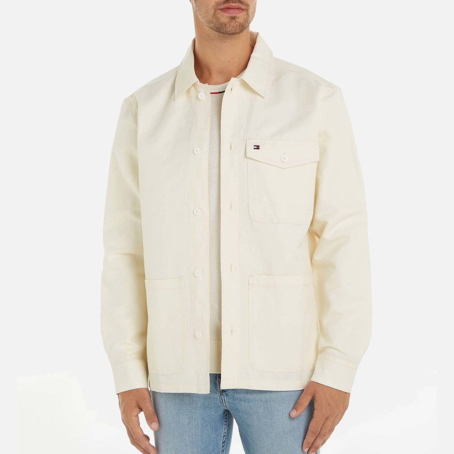 Manner Tommy Hilfiger Hemden | Tommy Hilfiger Relaxed Shacket Aus Leinen-Baumwoll-Mischung