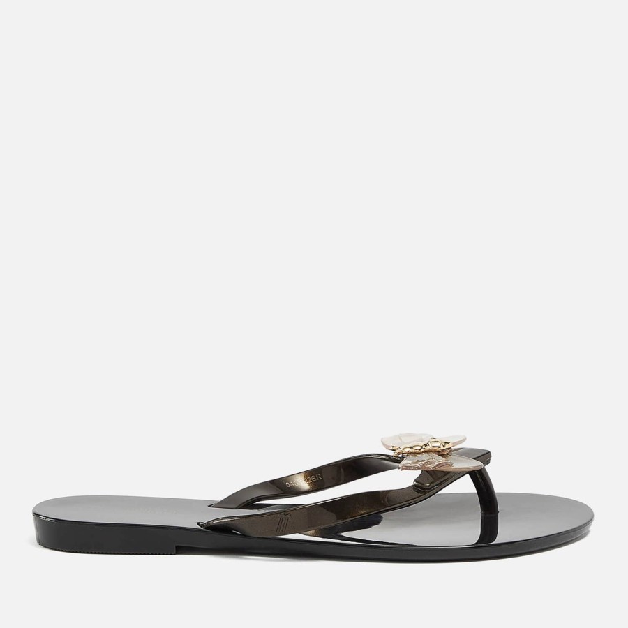 Kind & Baby Mini-Melissa Schuhwerk | Mini Melissa Harmonic Bugs Gummi-Flip-Flops Schwarz