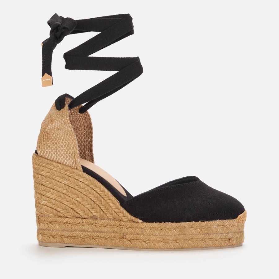 Schuhwerk Castañer Espadrilles | Castaner Damen Chiara 8Ed Espadrilles Mit Keilabsatz Negro