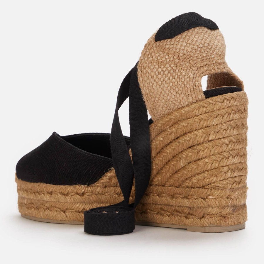 Schuhwerk Castañer Espadrilles | Castaner Damen Chiara 8Ed Espadrilles Mit Keilabsatz Negro