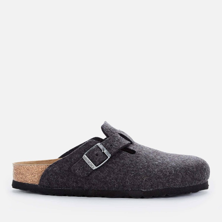 Schuhwerk Birkenstock Wohnungen | Birkenstock Damen Boston Felt Mules Anthrazit